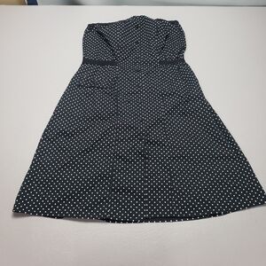 Street code strapless black and white polka dot midi dress women's size medium